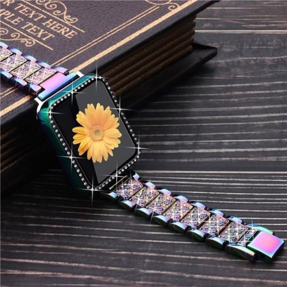 NEW Colorful Bling Rhinestone Apple Watch Band + Case main image 5